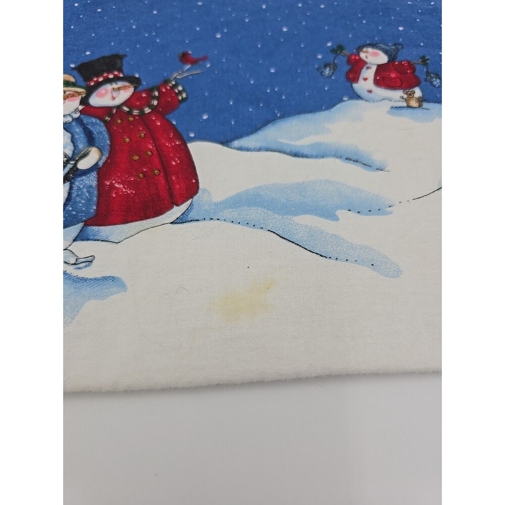 Vtg Christmas Snowman 12x18 Placemat Set of 6 Woven Fabric Holiday Winter Decor - Picture 5 of 8